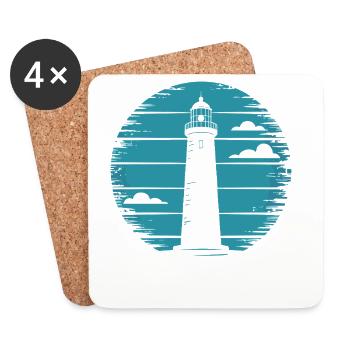Leuchtturm - Untersetzer (4er-Set) - Weiß - Vorne