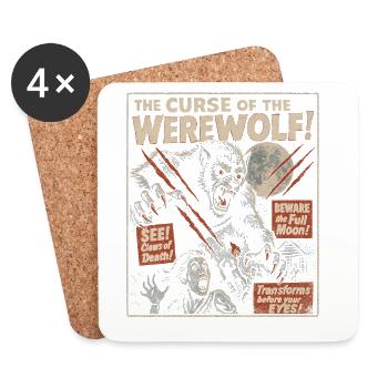 The Curse of the Werewolf Movie Poster Halloween - Coasters (set of 4) - white - Front