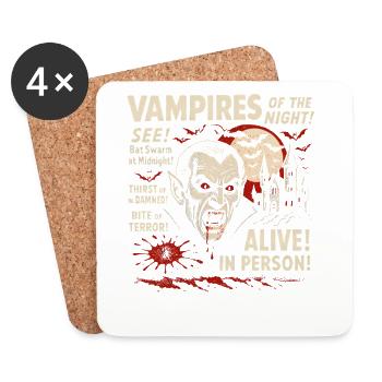 Vampires of the Night Movie Poster Halloween - Coasters (set of 4) - white - Front