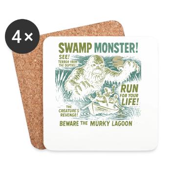 Swamp Monster Movie Poster Vintage Halloween - Coasters (set of 4) - white - Front