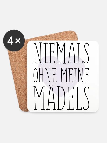 Meine Mädels Spruch - Untersetzer (4er-Set) - Weiß