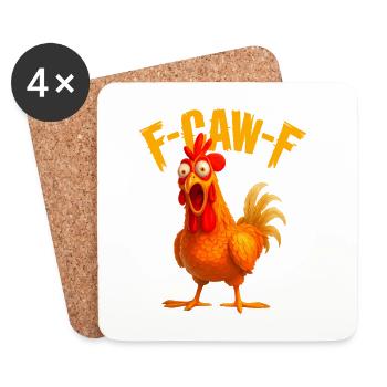 F-Caw-F Chicken - Coasters (set of 4) - white - Front
