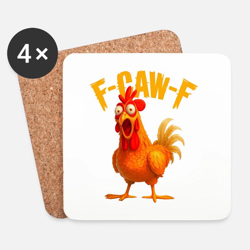  F-Caw-F Chicken - Untersetzer (4er-Set) - Weiß