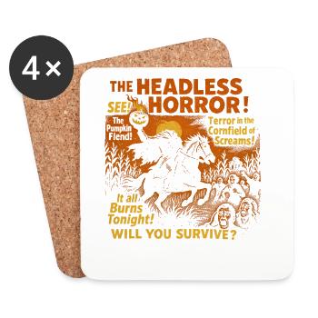 L’horreur sans tête citrouille film affiche Halloween - Dessous de verre (lot de 4) - blanc - Devant