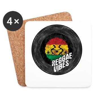Reggae Vibes Logo Kreis - Untersetzer (4er-Set) - Weiß - Vorne