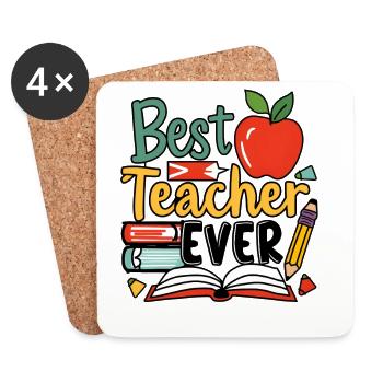 Best teacher ever - Coasters (set of 4) - white - Front