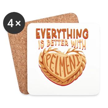 Pelmeni Pelmenis Everything Is Better With Pelmeni - Untersetzer (4er-Set) - Weiß - Vorne