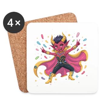 Disco Demon Diva - Coasters (set of 4) - white - Front