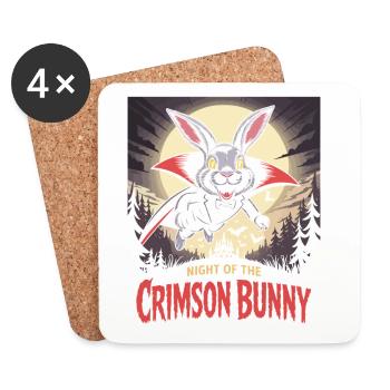 Night of the Crimson Bunny - Bunny Design - Coasters (set of 4) - white - Front