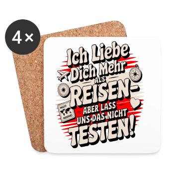 Ich Liebe Dich Mehr Als Reisen Spruch - Untersetzer (4er-Set) - Weiß - Vorne