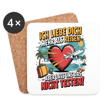 Je t’aime plus que le voyage en disant - Dessous de verre (lot de 4) - blanc - Devant