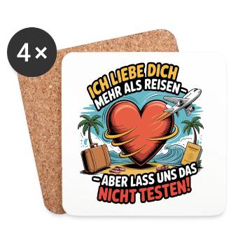I love you more than traveling - Coasters (set of 4) - white - Front