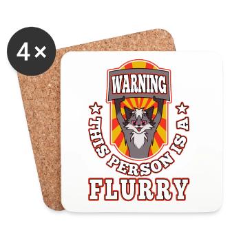 Warning This Person Is A Furry - Untersetzer (4er-Set) - Weiß - Vorne