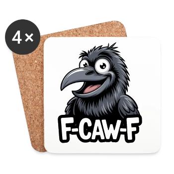 F-Caw-F Meme Krähe - Untersetzer (4er-Set) - Weiß - Vorne