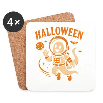 Halloween Spaceman Ghost - Coasters (set of 4) - white - Front