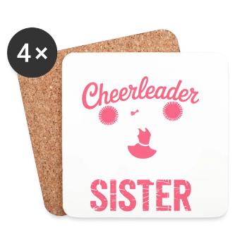 pom-pom girl disant drôle pom-pom girl cadeau - Dessous de verre (lot de 4) - blanc - Devant