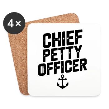 Chief Petty Officer - Coasters (set of 4) - white - Front