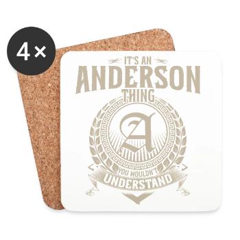 Emblème de la signature Anderson - Dessous de verre (lot de 4) - blanc - Devant