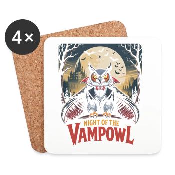 Night of the Vampire Owl - Coasters (set of 4) - white - Front