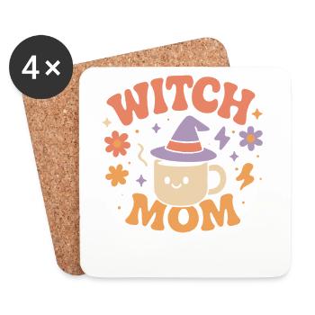 Sorcière Maman Halloween Costume Drôle Dicton - Dessous de verre (lot de 4) - blanc - Devant