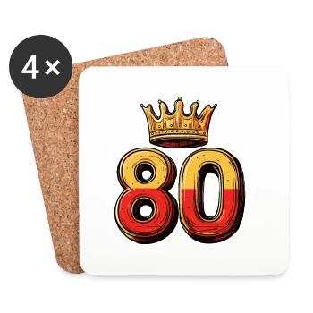 80 Number Crown - Coasters (set of 4) - white - Front
