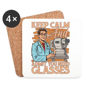 L’optométriste reste calme et admet que vous avez besoin d’un opticien - Dessous de verre (lot de 4) - blanc - Devant