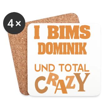 Vorname Dominik - Untersetzer (4er-Set) - Weiß - Vorne