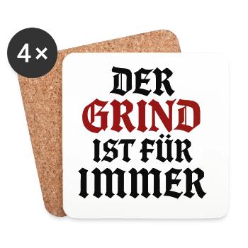 Der Grind ist für immer | Motivations Spruch - Untersetzer (4er-Set) - Weiß - Vorne