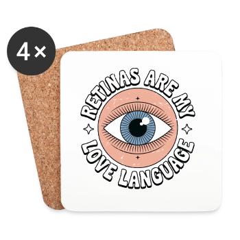 Optometrist Retinas Are My Love Language Optician - Coasters (set of 4) - white - Front