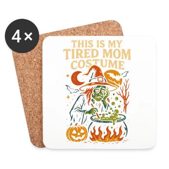 This Is My Tired Mom Costume Funny Saying - Coasters (set of 4) - white - Front