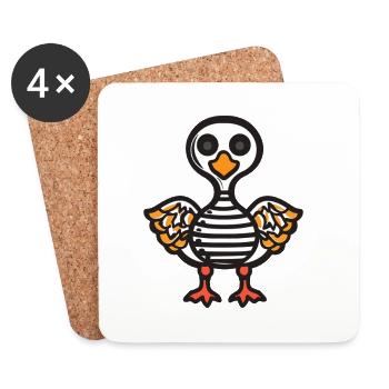 Gans Halloween Comic Lustig - Untersetzer (4er-Set) - Weiß - Vorne