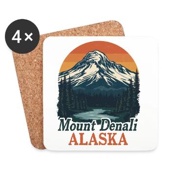 Denali Alaskas Berglandschaft - Untersetzer (4er-Set) - Weiß - Vorne