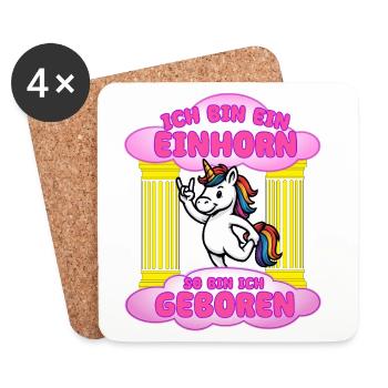 I was born a unicorn - Coasters (set of 4) - white - Front