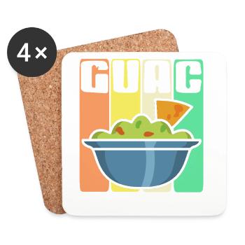Guac Bowl With Chip Retro Style Humor - Untersetzer (4er-Set) - Weiß - Vorne