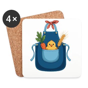 Farmer Costume Gardening Costume - Coasters (set of 4) - white - Front
