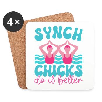 Natation synchronisée Natation artistique Sports nautiques - Dessous de verre (lot de 4) - blanc - Devant