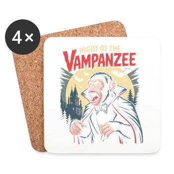 Vampanzee Night Look Schimpanse Vampir - Untersetzer (4er-Set) - Weiß - Vorne