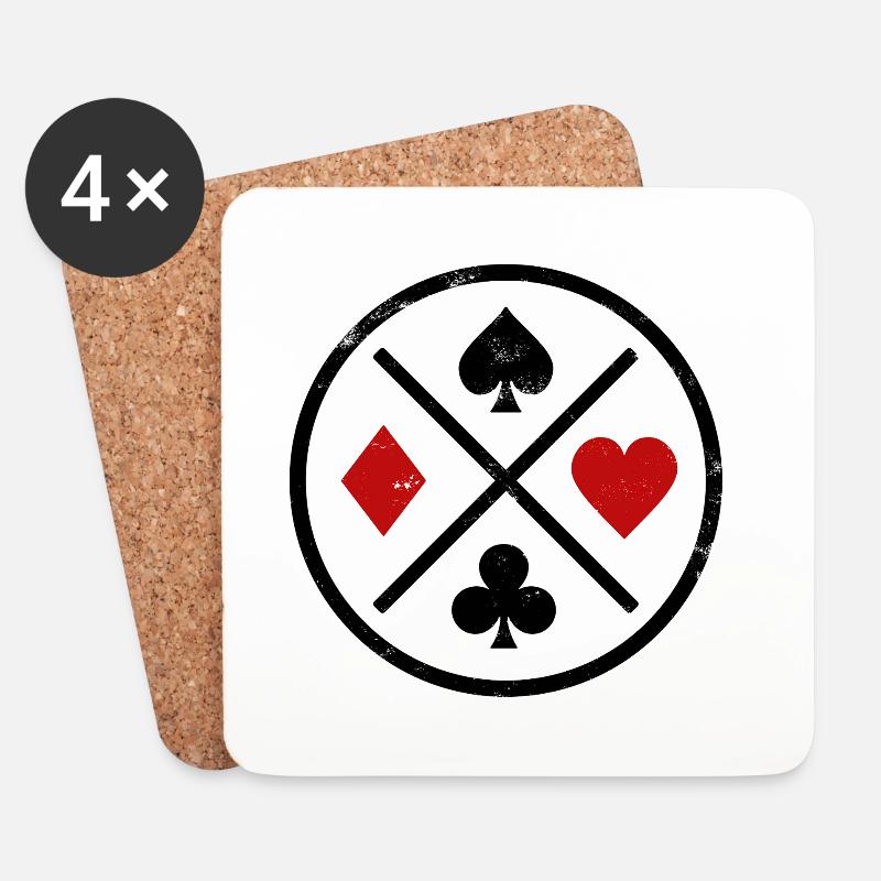 Spielkarten Kontrast - Untersetzer (4er-Set) - Weiß