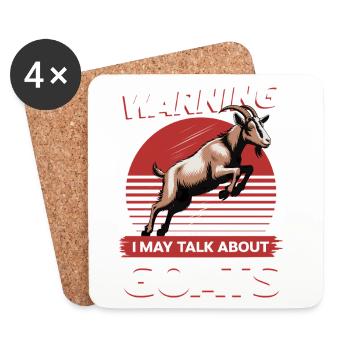 Funny Farm Animal Goat - Coasters (set of 4) - white - Front