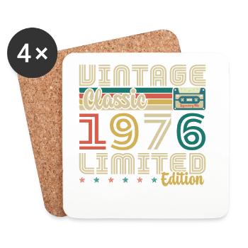 1976 Vintage Retro Geburtstagsgeschenk - Untersetzer (4er-Set) - Weiß - Vorne