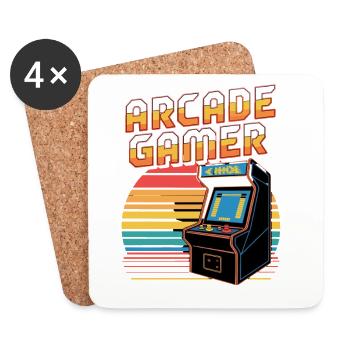Arcade Gamer Retro Spielhalle Joystick Pixel - Coasters (set of 4) - white - Front