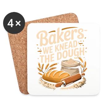 Baker Saying Bakers We Knead The Dough Bread Dough - Coasters (set of 4) - white - Front