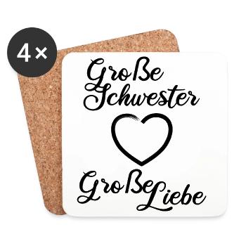 Big Sister Big Love - Coasters (set of 4) - white - Front