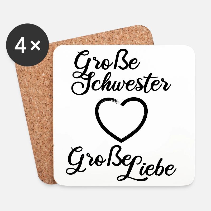 Große Schwester Große Liebe - Untersetzer (4er-Set) - Weiß