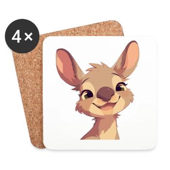 Wallabies Wallaby - Coasters (set of 4) - white - Front