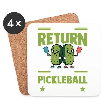 Pickleball Cucumber Combination Dinkball Outfit - Coasters (set of 4) - white - Front