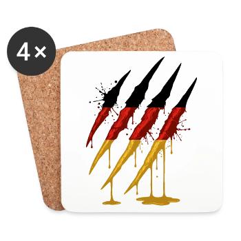 Claw Germany Flag Scratch Trace - Coasters (set of 4) - white - Front