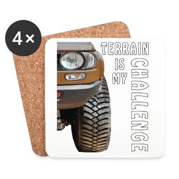 AUTO TERRAIN IS MY CHALLENGE - Untersetzer (4er-Set) - Weiß - Vorne