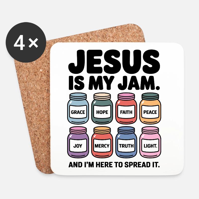  Jesus Ist Mein Jam Hoffnung Gnade Glaube Frieden - Untersetzer (4er-Set) - Weiß