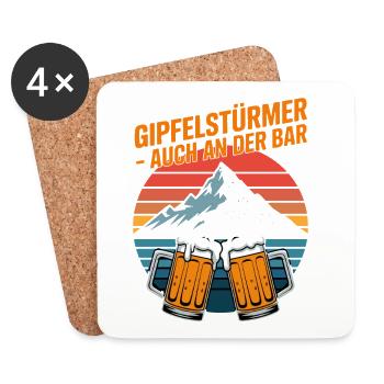 Bier am Berg - Untersetzer (4er-Set) - Weiß - Vorne